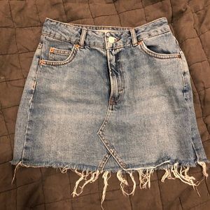 TOPSHOP moto denim skirt